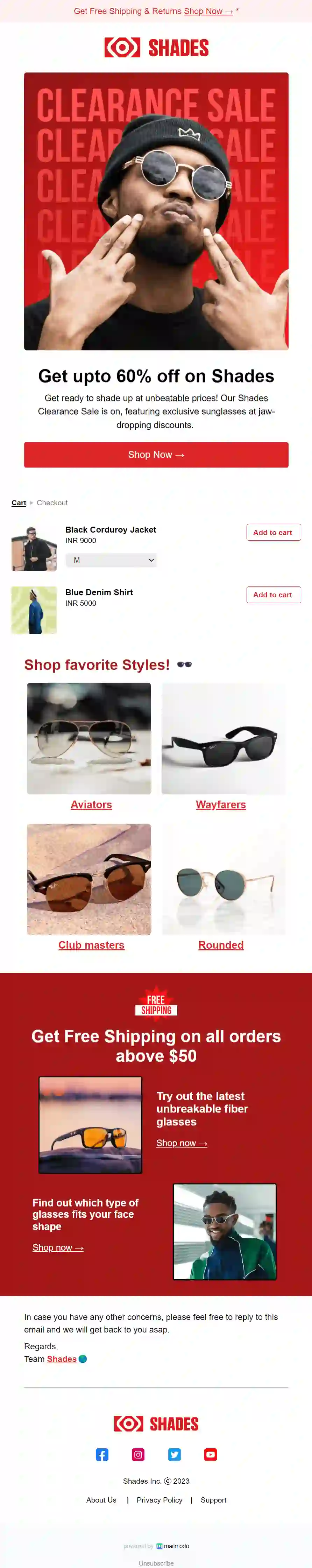 Clearance Sale Email Template